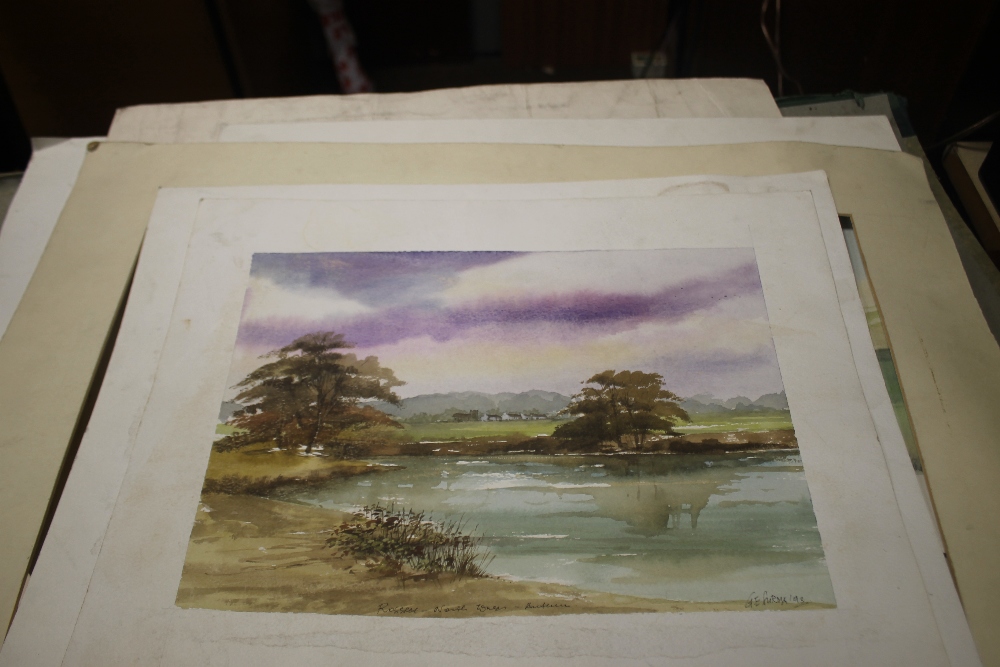 A FOLDER OF DRAWINGS TO INCLUDE PENCIL DRAWINGS WATERCOLOURS ETC - Image 8 of 8