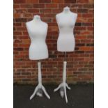 A PAIR OF MODERN FEMALE MANNEQUINS ON STANDS