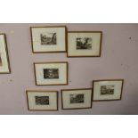 A SET OF SIX HAND COLOURED HUNTING SCENE ENGRAVINGS