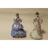 TWO WEDGWOOD LIMITED EDITION MATT FINISH FIGURES ENTITLED 'THE TURN OF THE CENTURY BALL' AND 'THE