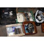 A MIXTURE OF ELECTRICALS ETC TO INCLUDE A WHEELCHAIR MOTOR, RADIOS, JIGSAW ETC