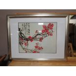 A LARGE MODERN CHINESE FLORAL PRINT 56 X 69 CM