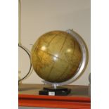 A VINTAGE DESKTOP GLOBE, DAMAGE EVIDENT