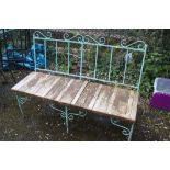 A METAL FRAMED GARDEN BENCH - AS FOUND, L 125 CM