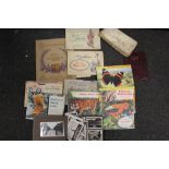 A COLLECTION OF CIGARETTE CARDS, MILITARY RATION BOOK ETC
