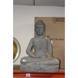 A LARGE BOXED SEATED BUDDHA FIGURE, H 67 CM