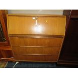 A RETRO TEAK SLIM BUREAU H-105 W-91 CM