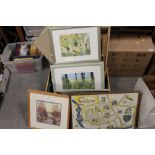 A COLLECTION OF PICTURE PRINTS AND FRAMES TO INCLUDE PASTEL PICTURES BY MARMEY SMITH, STILL LIFE ETC