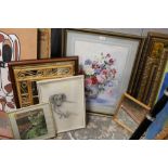 A FRAMED AND GLAZED WATERCOLOUR STILL LIFE STUDY OF FLOWERS IN A JUG, SIGNED DOREEN CHIKA,