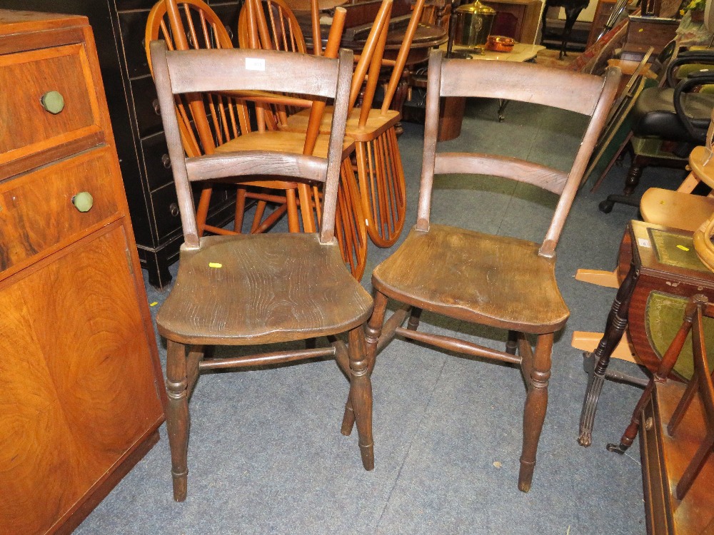 A PAIR OF TRADITIONAL KITCHEN CHAIRS