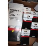 FIVE BOXED OREGON CHAINSAW CHAINS PLUS A SHARPENING KIT