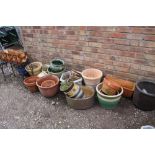 A LARGE SELECTION OF PLANTERS AND PLANT POTS - SOME WITH DAMAGES