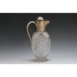 A HALLMARKED SILVER TOPPED CLARET JUG - BIRMINGHAM 1894, a/f, H 29.5 cm Condition Report:Lid is