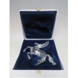 A SWAROVSKI CRYSTAL 1998 FABULOUS ANIMAL KINGDOM 'THE PEGASUS', with box, H 12, W 18 cm