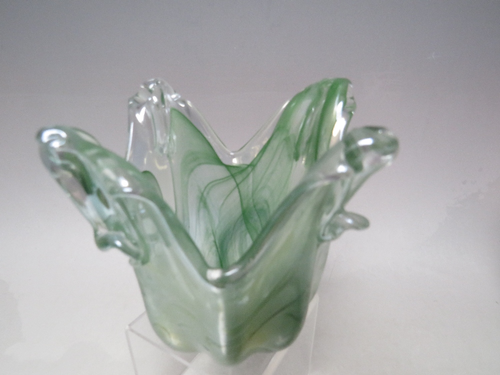 FIVE ITEMS OF VINTAGE AND STUDIO GLASS, to include a Caithness vase of cylindrical form, a Murano - Image 7 of 10
