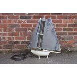 AN ART DECO CHROME PLATED AND CREAM PAINTED METAL RETRO STYLE SHIP ELECTRIC HEATER - FOR DISPLAY