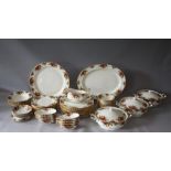 A SELECTION OF ROYAL ALBERT OLD COUNTRY ROSES FINE BONE CHINA DINNERWARE, comprising 12 dinner