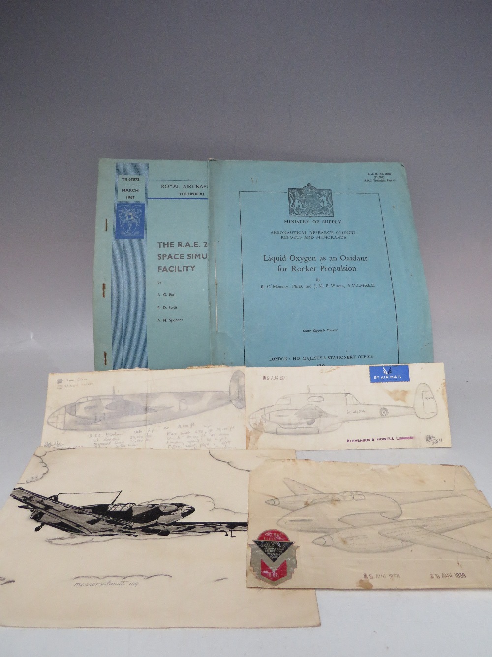 R H MILLAR. Three various aircraft drawings, two signed and dated 1939 lower right, one signed lower - Image 8 of 8