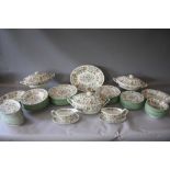 A LARGE COLLECTION OF MINTON 'HADDON HALL' PATTERN DINNERWARE, comprising, 10 soup bowls, 11 fruit /