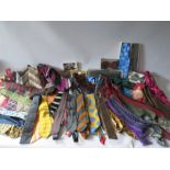 A COLLECTION OF VINTAGE GENTS TIES ETC., comprising various periods to include 40s, 50s, 60s, 70s