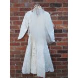 THREE VINTAGE WEDDING DRESSES AND ACCESSORIES, varying styles and periods to include a 1950s example