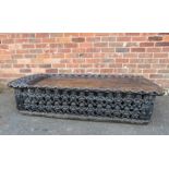 A 20TH CENTURY CARVED HARWOOD TRIBAL STYLE WEST AFRICAN BED, Bamileke, Cameroon, with pierced carved