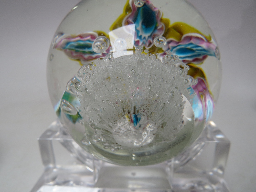 THREE VARIOUS MURANO GLASS PAPERWEIGHTS, complete with labels to base, together with a millefiori - Image 10 of 10