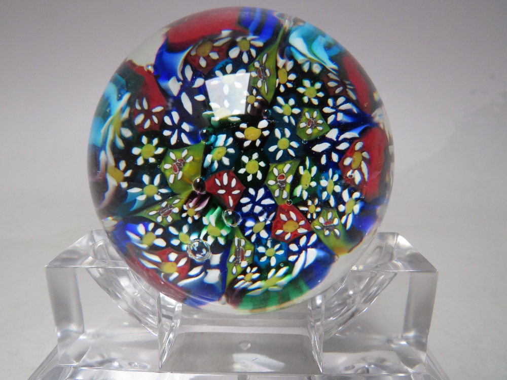 THREE VARIOUS MURANO GLASS PAPERWEIGHTS, complete with labels to base, together with a millefiori - Image 7 of 10