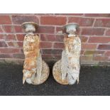 A PAIR OF 20TH CENTURY CHERUBIC WALL SCONCES, approx H 43 cm