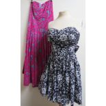 FOUR VINTAGE LAURA ASHLEY DRESSES, various styles and periods, three size 12 and the short green