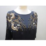 A NEW WITH TAGS BLACK EMBELLISHED BIBA TOP, size 14
