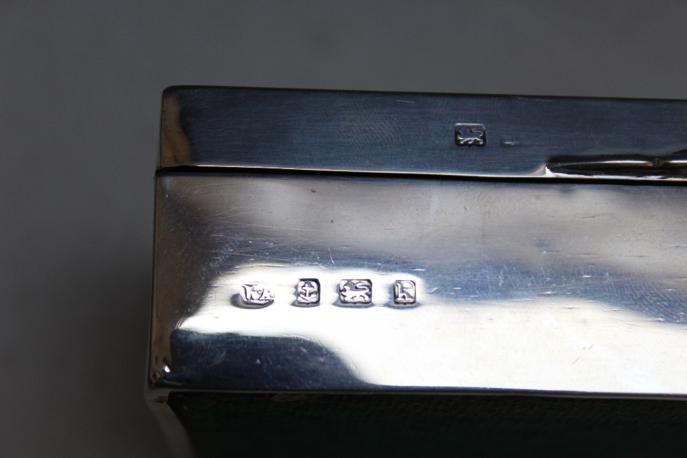 A HALLMARKED SILVER PRESENTATION CIGARETTE BOX - BIRMINGHAM 1934, together with a hallmarked - Image 4 of 5