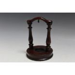 A MAHOGANY POCKET WATCH STAND, H 13 cm