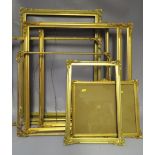 A SELECTION OF EIGHT LATE 19TH / EARLY 20TH CENTURY GOLD DECORATIVE WATERCOLOUR FRAMES, with some