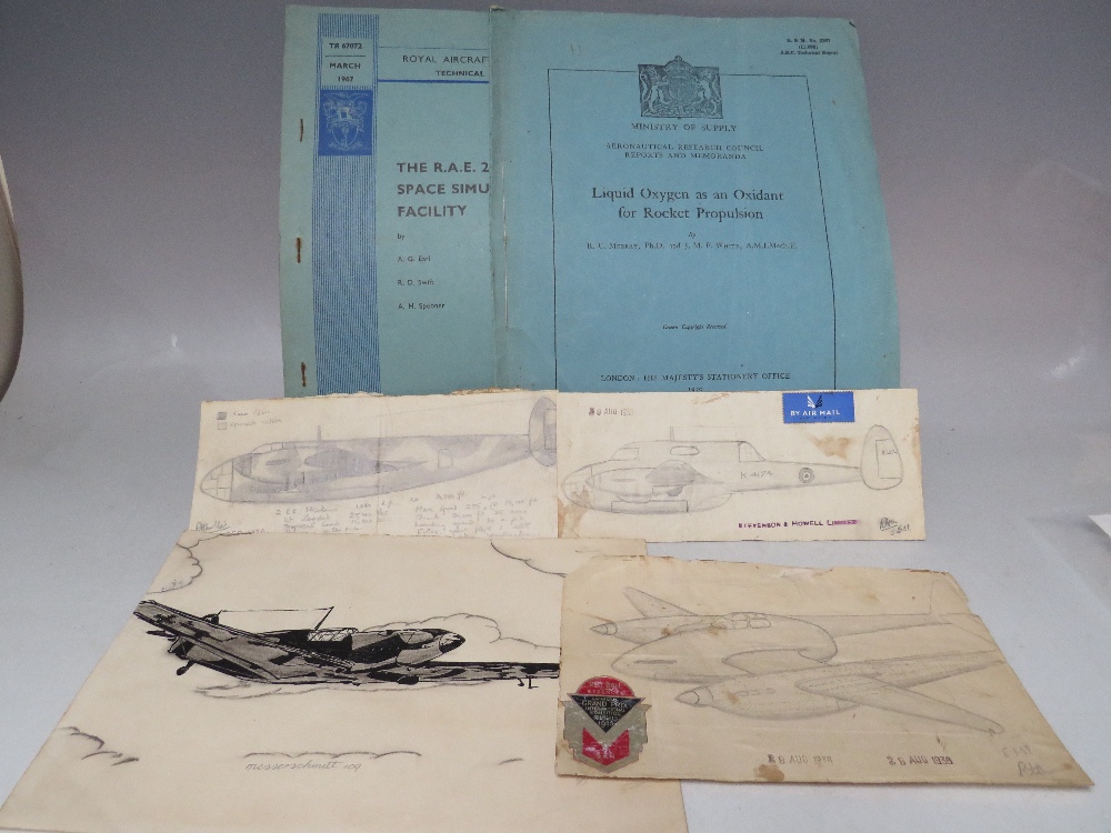R H MILLAR. Three various aircraft drawings, two signed and dated 1939 lower right, one signed lower