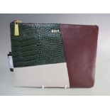 A NEW WITH TAGS BIBA MULTICOLOURED LEATHER POUCH / CLUTCH BAG, single zip closure to top edge, W