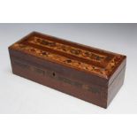 AN ANTIQUE TUNBRIDGEWARE BOX, W 26.5 cm