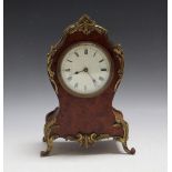 A BURR MAPLE MANTLE CLOCK, H 25 cm