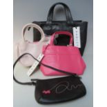 A RADLEY LEATHER MEDIUM CLASSIC GRAB BAG, with tags and dust bag, together with two small twin