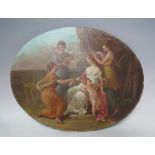 A LATE 17TH / EARLY 19TH CENTURY CONTINENTAL SCHOOL OVAL STUDY, depicting four women in Grecian