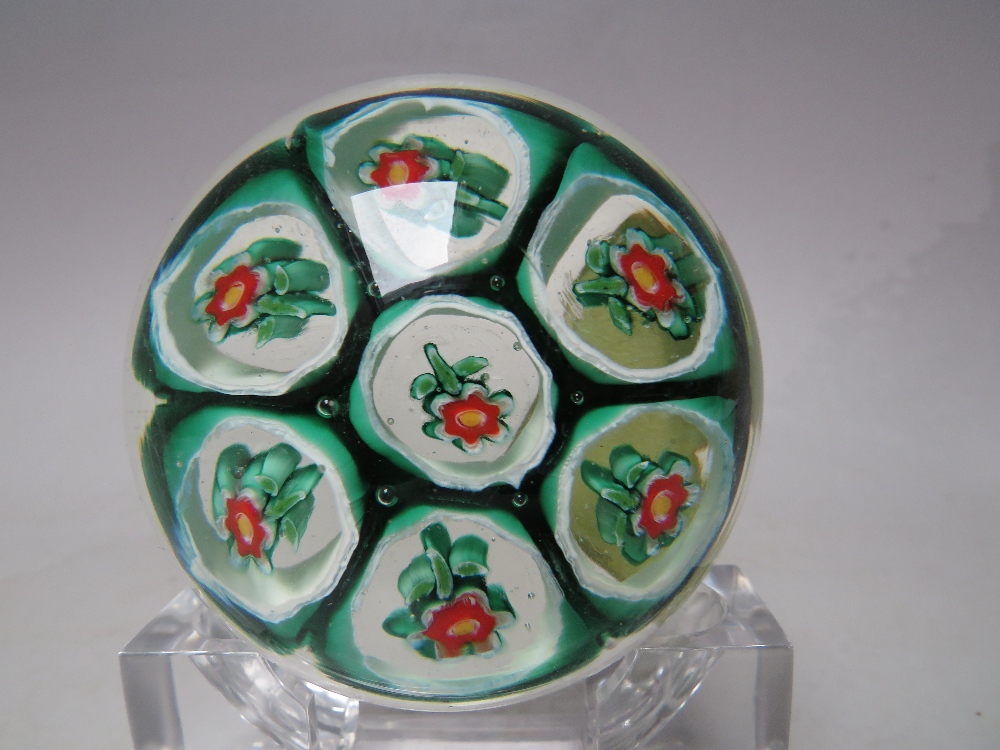 THREE VARIOUS MURANO GLASS PAPERWEIGHTS, complete with labels to base, together with a millefiori - Image 5 of 10