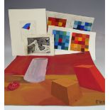 AFTER TERRY FROST (1915-2003). Five various abstract compositions, various media on paper, all