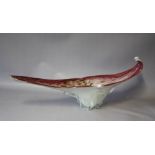 A LARGE MURANO STYLE FREEFORM STUDIO GLASS BOWL, graduating pink, white and clear cased glass with