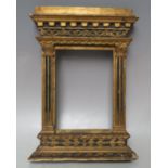 A 19TH CENTURY GOLD GRAND TOUR FRAME, frame W 2 cm at sides, approx 6 cm top and bottom, rebate 16 x