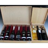 2 WOODEN GIFT CASES OF WINE, consisting of 6 bottles by Tenimenti Di Cangrande made up of 2