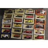 A TRAY OF BOXED DIE CAST MODEL TOY CARS AND VEHICLES TO INCLUDE LLEDO, CLASSIC CARS, DAYS GONE BY,