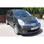 A 2008 NISSAN NOTE ACCENTA S 87 'DY58 UWW', 1.4L PETROL, MOT JAN 2022, APPROX MILEAGE 69,400