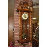 A LARGE VIENNA GONG STYLE WALL CLOCK WITH JUNGHANS MOVEMENT