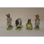 FOUR BESWICK BEATRIX POTTER FIGURES COMPRISING SAMUEL WHISKERS, TOMMY BROCK AND TWO FOXY WHISKERED