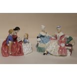 TWO ROYAL DOULTON GROUP FIGURES - HN2059 THE BEDTIME STORY AND HN2419 THE LOVE LETTER -HAVING SLIGHT